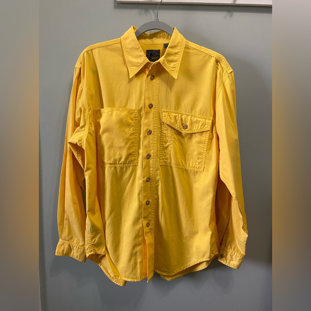 Liz Wear Yellow Button Down Shirt Size Medium